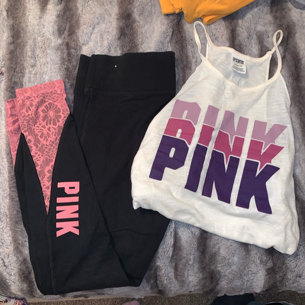 Pink top and leggings